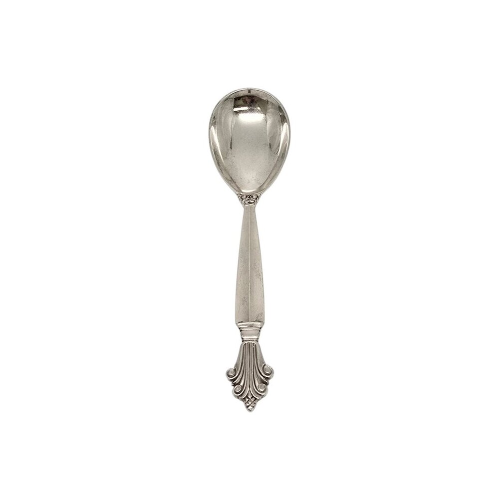 Georg Jensen Denmark Acanthus Sterling Silver Sugar Spoon 5 7/8"" #19722